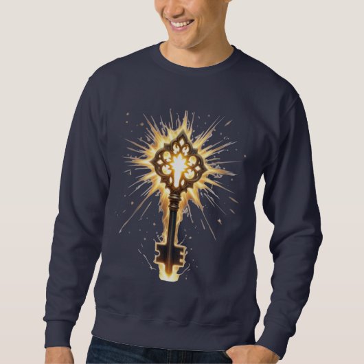 Ancient Fantasy Key with Magical Light – Radiant E Sweatshirt (Vorderseite)
