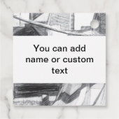 Ancient Footbridge pencilart Monochrome Geschenkanhänger (Rückseite)