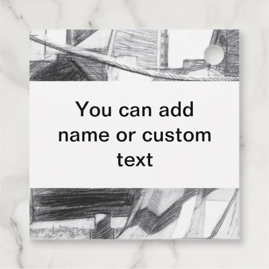 Ancient Footbridge pencilart Monochrome Geschenkanhänger (Rückseite)