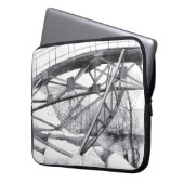 Ancient Footbridge pencilart Monochrome Laptopschutzhülle (Vorderseite Links)