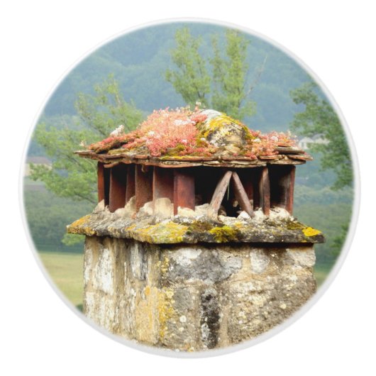Ancient French Chimney Keramik Knob Keramikknauf (Vorderseite)
