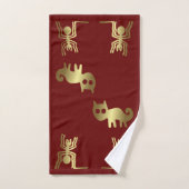 Ancient Geoglyphs Spike and Gold Cat Badhandtuch Set (Handtuch)
