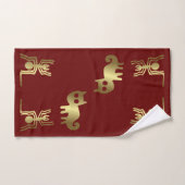 Ancient Geoglyphs Spike and Gold Cat Badhandtuch Set (Handtuch)