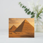 Ancient Gizeh Pyramids Goldene ägyptische Postkart Postkarte (Stehend Vorderseite)