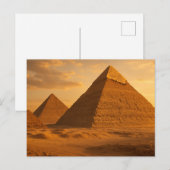 Ancient Gizeh Pyramids Goldene ägyptische Postkart Postkarte (Vorne/Hinten)