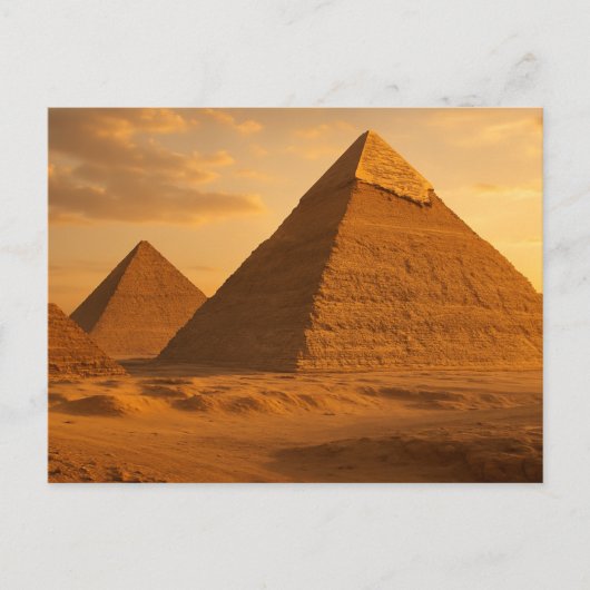 Ancient Gizeh Pyramids Goldene ägyptische Postkart Postkarte (Vorderseite)