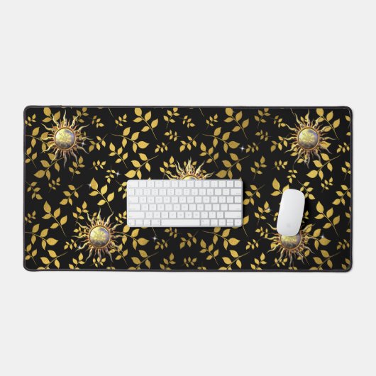 Ancient Gold Sun Schreibtischunterlage (Tastatur & Maus)