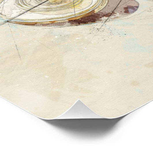 Ancient Greece Athena Statue Sketch Poster (Ecke)