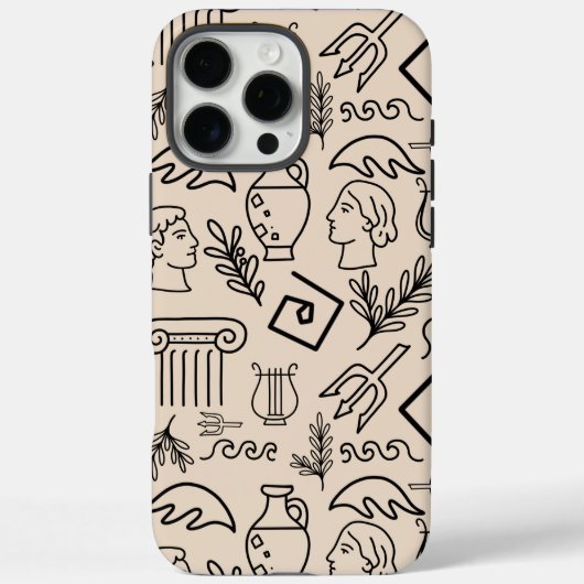 Ancient Greece Line Art Pattern Case-Mate iPhone Hülle (Rückseite)
