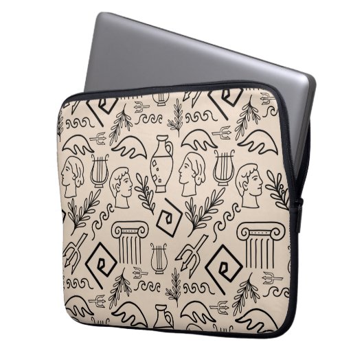 Ancient Greece Line Art Pattern Laptopschutzhülle (Vorderseite Links)