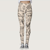 Ancient Greece Line Art Pattern Leggings (Vorderseite)