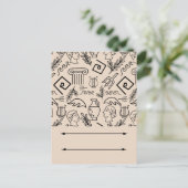 Ancient Greece Line Art Pattern Postkarte (Stehend Vorderseite)
