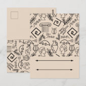 Ancient Greece Line Art Pattern Postkarte (Vorne/Hinten)