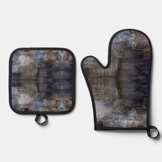 Ancient Greece Music Staff Ofenhandschuh & Topflappen-Set (Vorderseite)