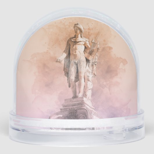 Ancient Greek Apollo Statue Snow Globe – Classical Schneekugeln (Rückseite)