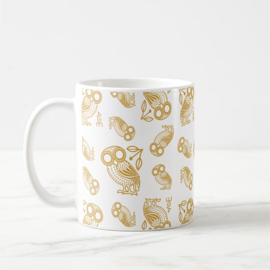 Ancient Greek Athenian Owl Pattern  Kaffeetasse (Links)