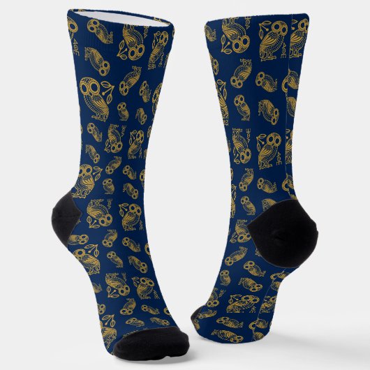 Ancient Greek Athenian Owl Pattern  Socken (Gewinkelt)