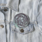ancient Greek coin dolphins portrait button (Beispiel)