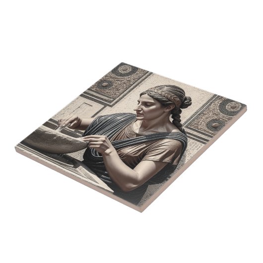 Ancient Greek Mosaic Woman Home Tile Fliese (Seite)