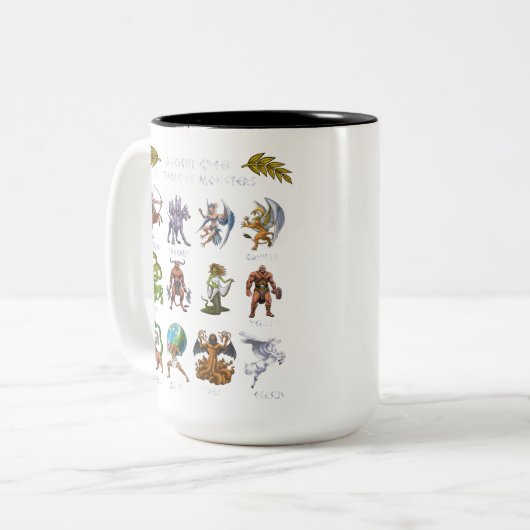 Ancient Greek Mythology Monsters Zweifarbige Tasse (Vorderseite Links)