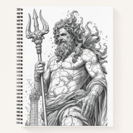 Ancient Greek Poseidon Stone Statue Graphic Notizblock