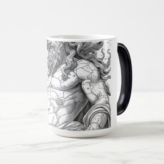 Ancient Greek Poseidon Stone Statue Graphic Verwandlungstasse (VorderseiteRechts)