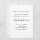 Ancient Greek Statue “Another Year Older” Einladung (Rückseite)