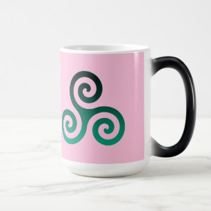 Ancient Green Triskele Pastel Pink Verwandlungstasse