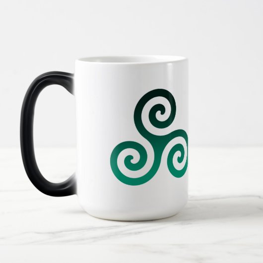 Ancient Green Triskele White Verwandlungstasse (Links)