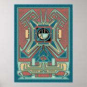 Ancient Guardian - Green & Red Geometric Abstrakt Poster (Vorne)