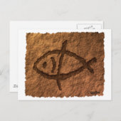 Ancient Hawaiian Fisch Petroglyph Postkarte (Vorne/Hinten)