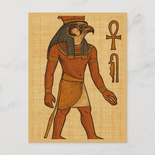 Ancient Horus Sacred Egypred Postcard Art Postkarte (Vorderseite)