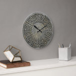 Ancient Infinite Weave Celtic Stone Wall Clock Große Wanduhr<br><div class="desc">Bring the timeless power of ancient history into your home. The Infinite Weave Wall Clock features a seamless, circular Celtic knotwork pattern deeply etched into a distressed stone-like texture, inspired by the mysterious megaliths and standing stones found across Ireland and Scotland. This isn't just a clock; it’s a functional piece...</div>