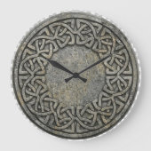 Ancient Infinite Weave Celtic Stone Wall Clock Große Wanduhr (Vorderseite)