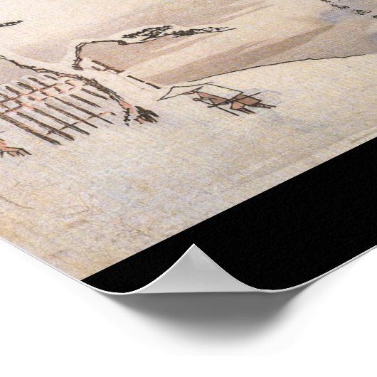 Ancient Japanese Painting Circa 1800's Poster (Ecke)