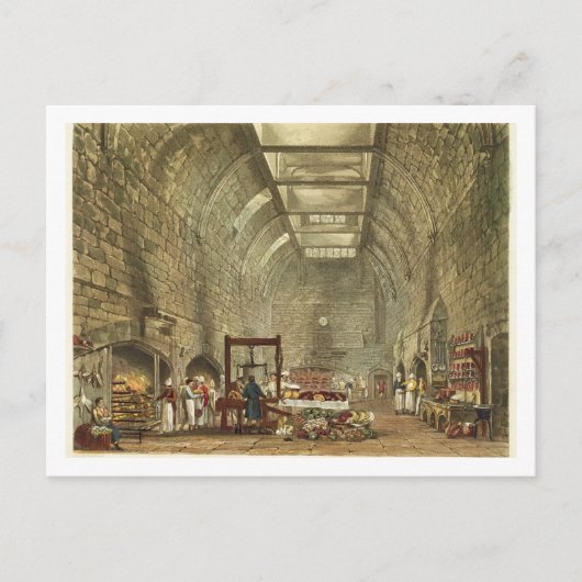 Ancient Kitchen, Windsor Castle, engraved by Willi Postkarte (Vorderseite)