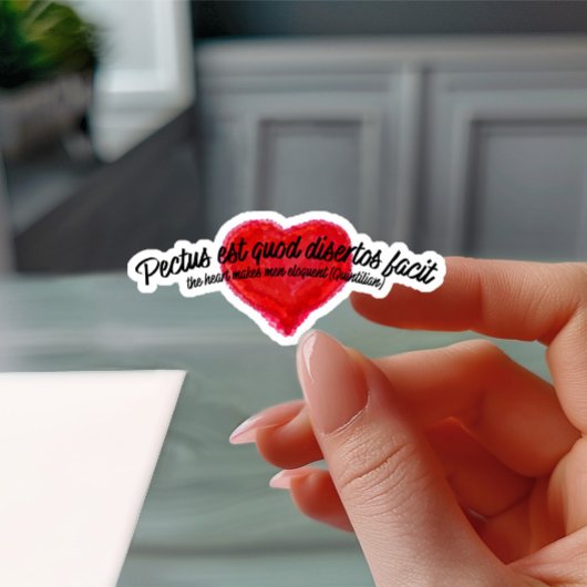 Ancient Latin Inspirational Quote Artistic Heart Aufkleber