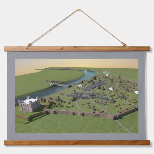 Ancient London Maps Tapestries Wandteppich Mit Holzrahmen (Vorderseite)