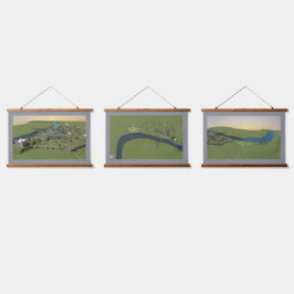 Ancient London Maps Tapestries Wandteppich Mit Holzrahmen