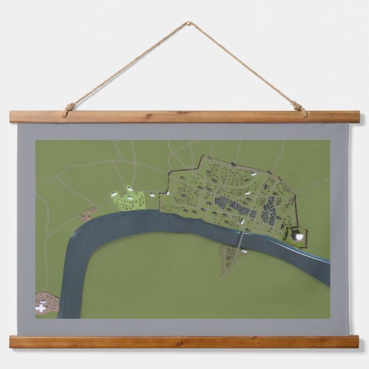 Ancient London Maps Tapestries Wandteppich Mit Holzrahmen (Vorderseite 2)