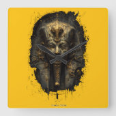 Ancient Malice Egyptian Pharaoh Black Quadratische Wanduhr (Vorderseite)