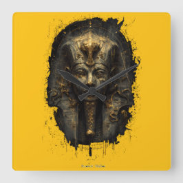 Ancient Malice Egyptian Pharaoh Black Quadratische Wanduhr