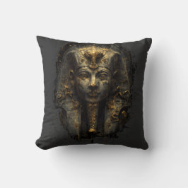 Ancient Malice Egyptian Pharaoh Black Throw Pillow Kissen