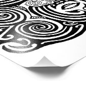 Ancient Maori Moko Stamm Tattoo Design. Fotodruck (Ecke)