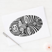 Ancient Maori Moko Stamm Tattoo Design. Ovaler Aufkleber (Umschlag)