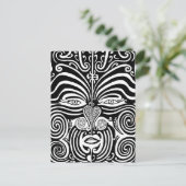 Ancient Maori Moko tribal tattoo design. Postkarte (Stehend Vorderseite)