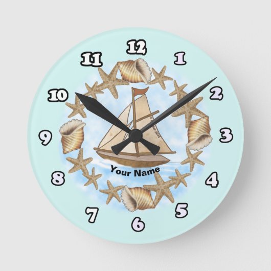 Ancient Mariner Boot Clock Runde Wanduhr (Vorderseite)