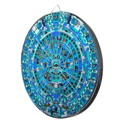 Ancient Maya Dartboard - Maya Aztec Kalender Kunst Dartscheibe (Vorderseite rechts)