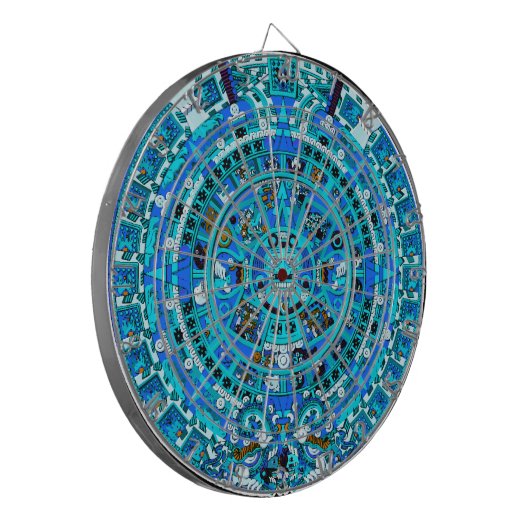Ancient Maya Dartboard - Maya Aztec Kalender Kunst Dartscheibe (Vorderseite Links)