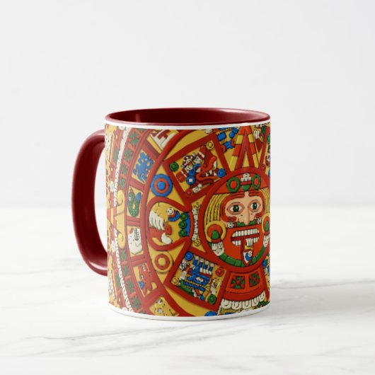Ancient Mayan Aztec Calendar Coffee Tasse Design ~ (Vorderseite Links)